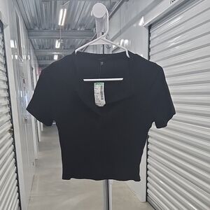 Basic Black Crop Top